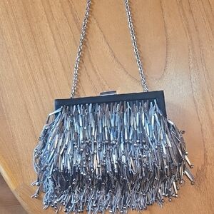 Silver Fringe Evening Bag